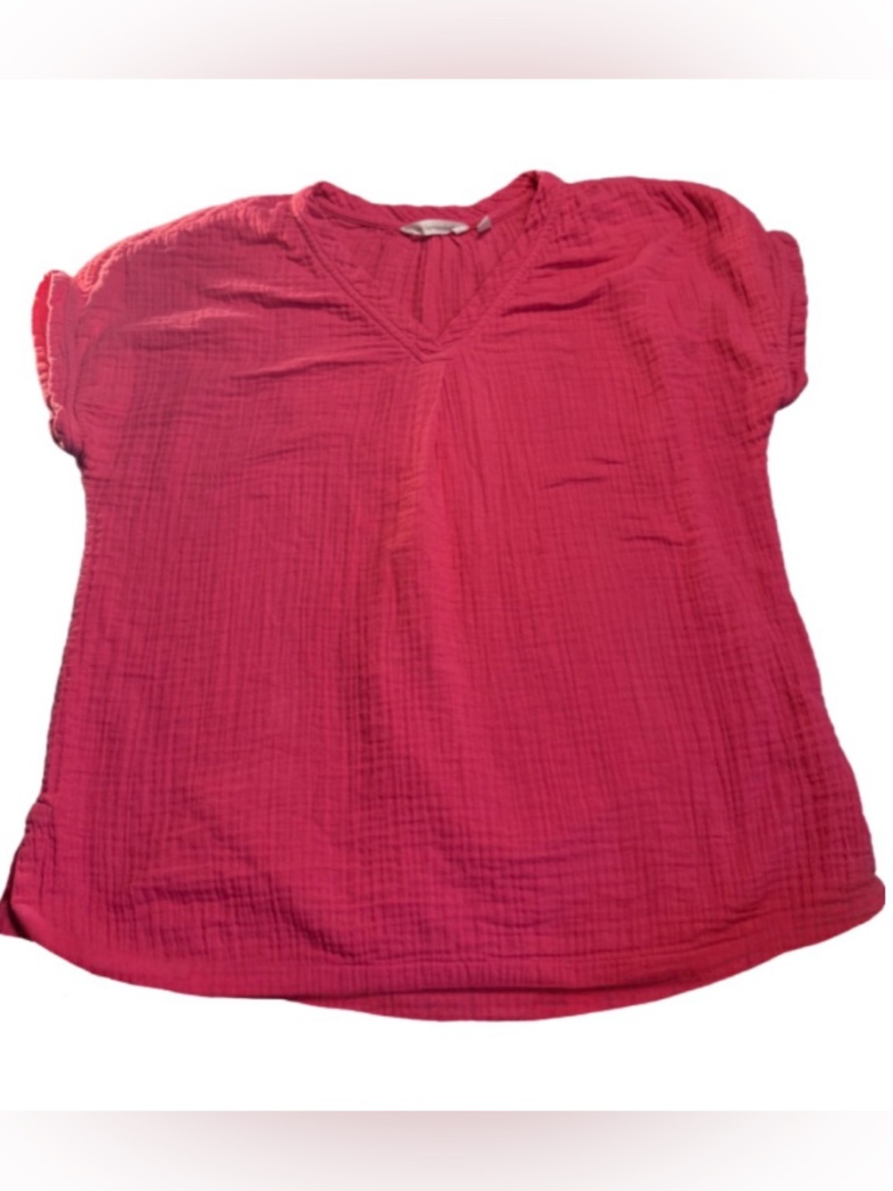 Soft Surroundings Gauze Top Shirt Women’s Pink Short Sleeve MP - Picture 3 of 8